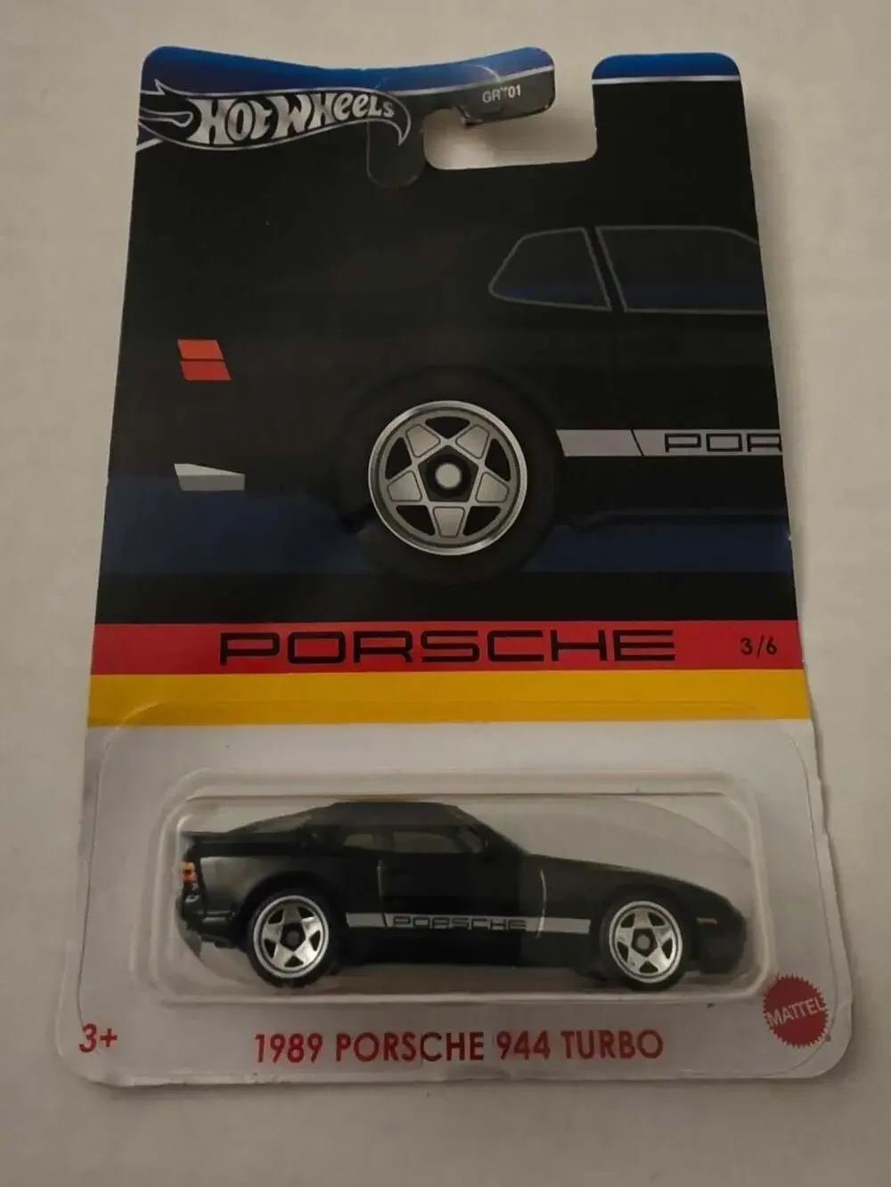 Hot Wheels 1989 Porsche 944 Turbo Black #3 German Flag GRT01 New
